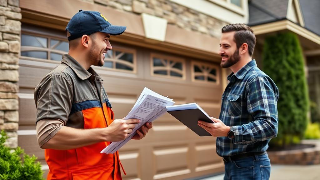 Professional consultation about garage door warranty options and value assessment